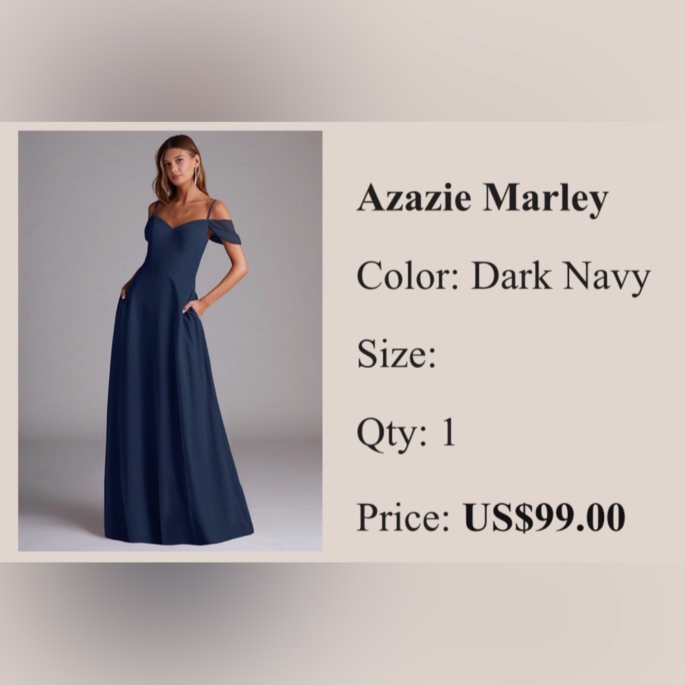 Azazie Marley Dark Blue A-Line Off the Shoulder Chiffon Convertible Dress